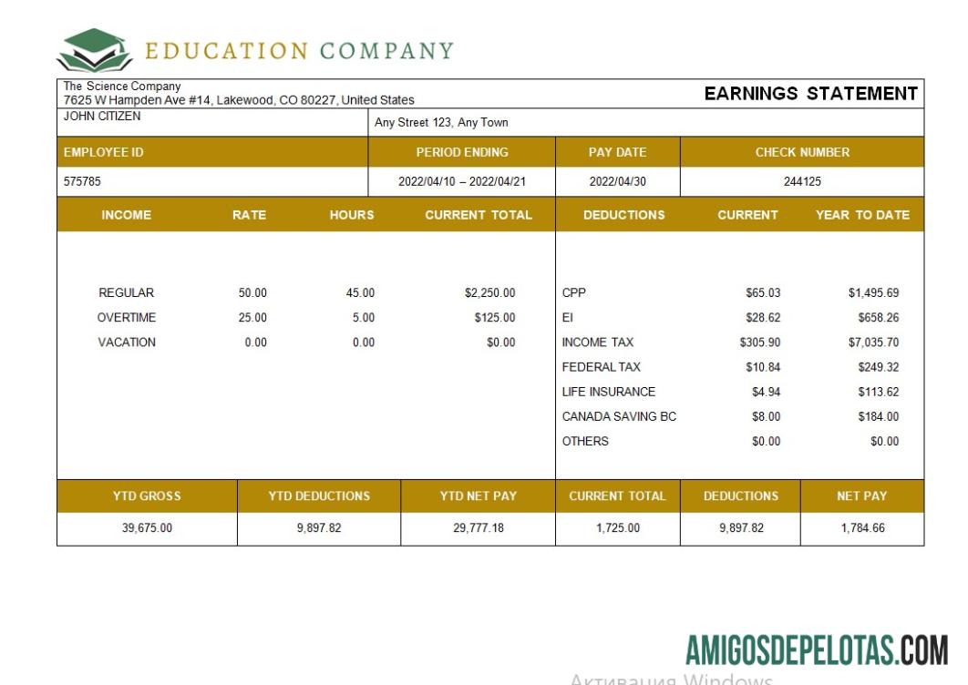 Para download Modelo de recibo de pagamento totalmente editável para empresa de educação em formatos Word e Excel